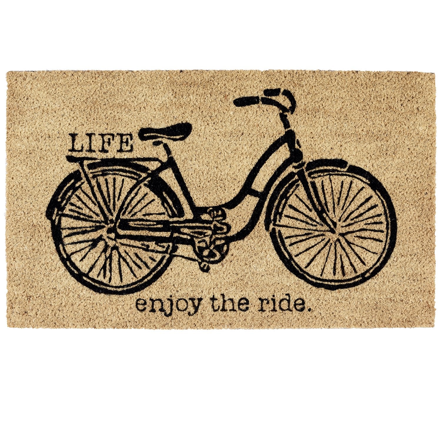 Dii Natural Coir Doormat, Fun Greeting Mat, Bicycle, 18X30